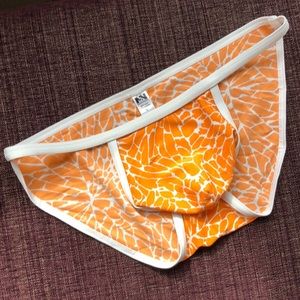 String Brief Swimsuit - Orange Mosaic